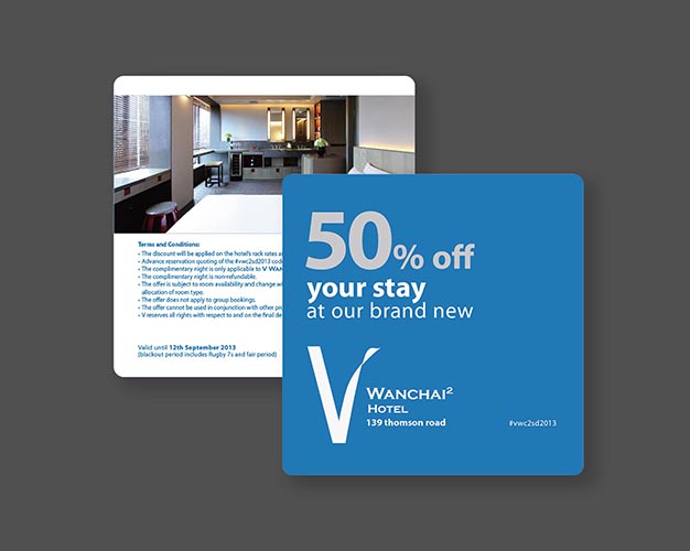 V square coupon mockup
