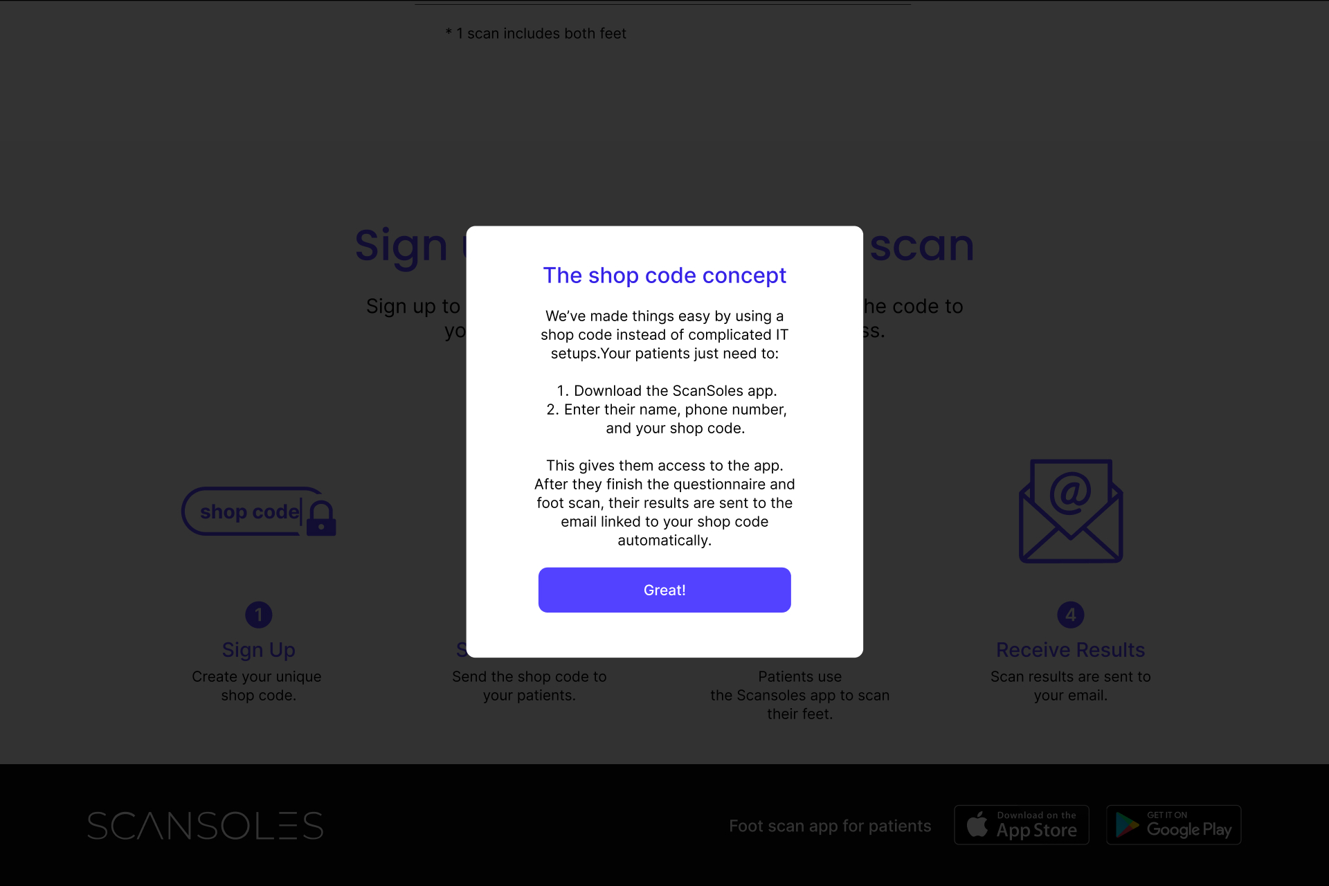 ScanSoles – shop code concept